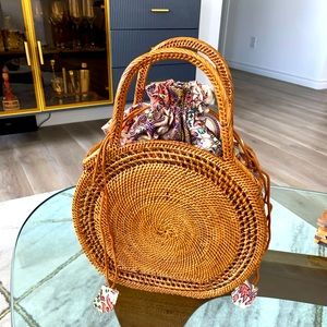 Brand New Medium Bali Rattan Purse